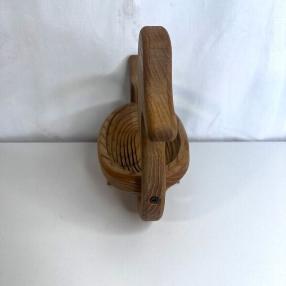 Duck Handcrafted Collapsible Wooden Basket Bread Fruit Bowl Decor Farmhouse - Picture 8 of 10